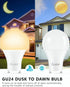 GU24 Dusk to Dawn Outdoor Light Bulbs, A19 LED, 10Watt (90Watt Equivalent), 2700K, 4 Pack