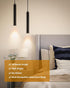 10W Dimmable Counter, 4000K, Pack 1 Modern LED Pendant Light, Ceiling Hanging Spotlight Fixture Black Minimalist