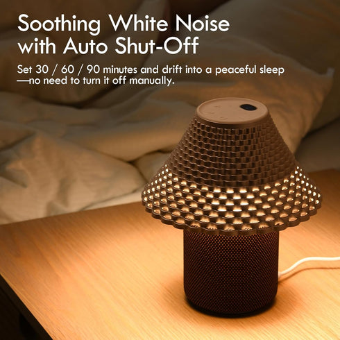 SMARTERIOR 10 Dimmable 30/60/90 Bedside Table Lamp with White Noise Machine - Soothing Sounds, Gesture Control Sensor