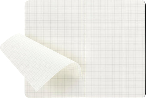Moleskine Cahier Journal: Soft Cover, Large (5" x 8.25") Squared/Grid, Black, 80 Pages (Set of 3)