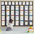 Qyeahkj 37 PCS Pastel Colors Stripes Classroom Alphabet Number Educational Poster Cards for Teacher School Home Wall