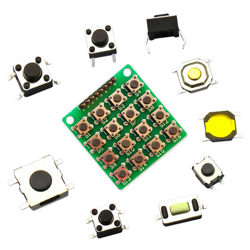 Tactile Button Switch Tact Switch Package, Micro Momentary Tact Assortment Kit (25 Value, 250PCS)