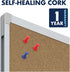 Mead Cork Bulletin Board, Framed 3' x 2' Message Board with Aluminum Frame (85361)