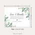 5.5x4.25 Greenery Personalized Wedding Thank You Cards with Message, Flat Thank You Note Cards with Leaves