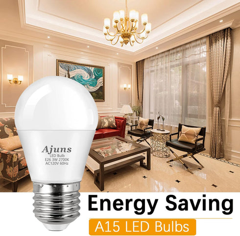 LED Bulb 3W Equivalent, 25 Watt Light Bulbs, E26 Base, Warm White 2700K, Energy Saving, 4 Pack for Home