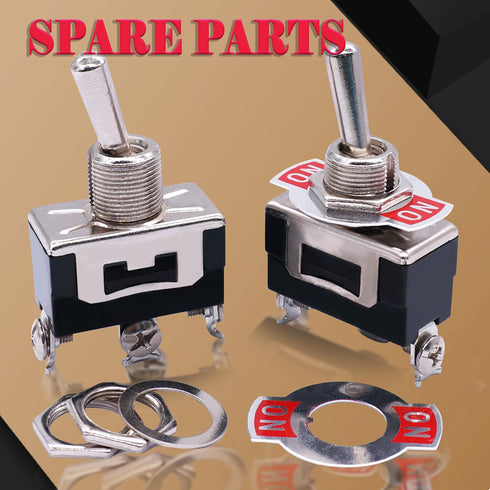 Twidec 3Pcs Heavy Duty Rocker Toggle Switch 16A 250V AC SPDT 2 Position 3 Pin ON/ON with Metal Boot Cap Cover