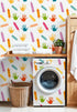 Kanworse 17.7in 32.8ft Peel and Stick Wallpaper Back to School Colorful Crayons Handprint for Kids Self-Adhesive Wall