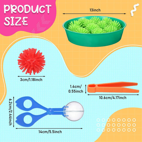 71 60 4 2 5 Set Counting Leitee Pcs Sensory Bin Filler Include Hedge Balls Tweezers Scissors Clips Cups Fine Motor