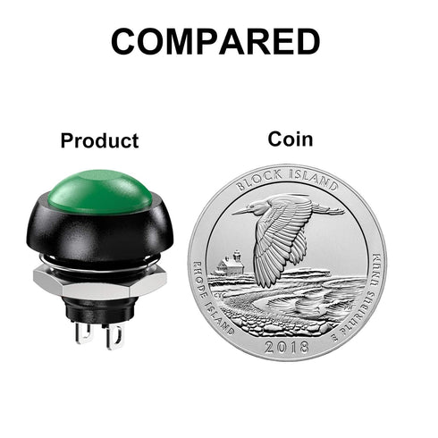 Waterproof Momentary Push Button Switch - 12MM Normal Open Mini Micro Switch ON-Off, 35PCS in 7 Colors