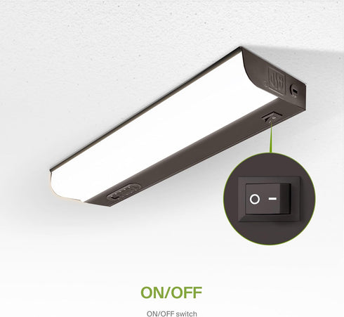 12 Inch 5W 2700K-5000K 442LM, CRI90+, Counter Dimmable ASD LED Under Cabinet Lighting Hardwired, Selectable, Direct