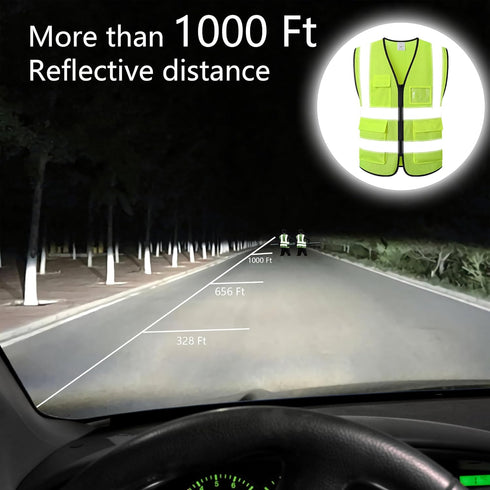 ANSI/ISEA Compliant Reflective Safety Vest for Construction Workers - Unisex