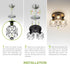 3xE26 120V ASD Black Semi Flush Mount Ceiling Light Fixture - ETL Modern Light Fixtures Ceiling Mount, Semi Flush Mount
