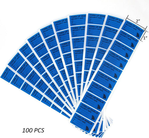 Solitary Walker 100Pcs Tamper Evident Security Void Stickers, 1x2 inch Blue Tamper Proof Labels