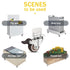 Side Mount Casters Set of 4 with Brake, 1.25 Inch L-Shape TPR Plate Casters for Furniture, Baby Bed, and More
