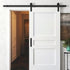Ravinte 4 Pack Black Barn Door Handles, 5" Hole Center Sliding Door Handle with Plate for Closet Door