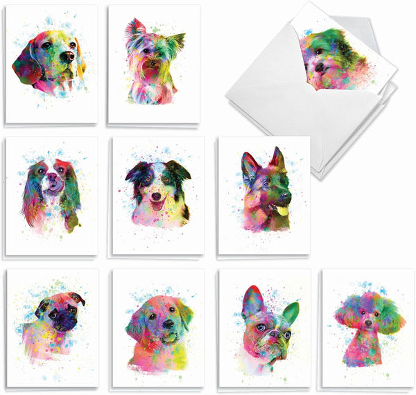 The Best Card Company Assorted Blank Greeting Card Box Set - Includes 20 Cards + Envelopes - 10 Unique Designs -