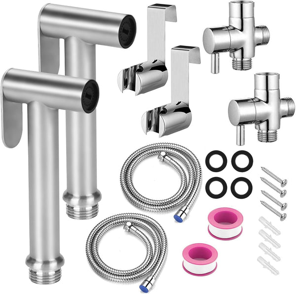 Imlemao 2 Pack Handheld Toilet Bidet Sprayer, Adjustable Water Pressure Stainless Steel Jet