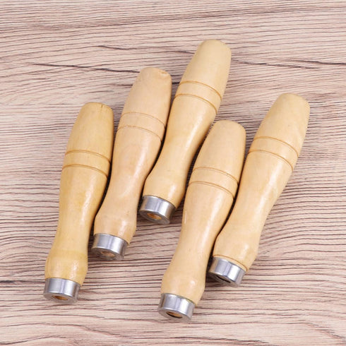 DOITOOL 10PCS Wooden File Handle with Metal Collars for Woodworking, Garage Tool Maintenance