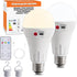 Cordless Rechargeable Battery Operated Light Bulbs, 2 Pack, E26 Wireless LED, 500LM, Dimmable, Timer