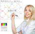 Clever Clean Non-Magnetic Dry Erase Calendar for Fridge, Reusable with 6 Markers, Sticks to Smooth Surfaces