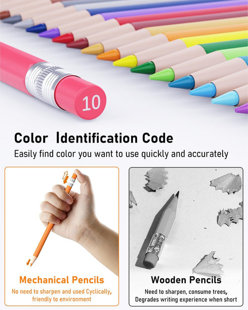 Four Candies Mechanical Colored Pencils, Erasable with Sharpener and Bag, Aesthetic Drafting Tools, 2.6mm, 36Pcs