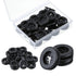 Macuezu 20 Pcs Rubber Grommets for Wiring, Wire Protection Grommet Black Double-Sided Rubber