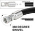 3/8’’ Hose x 3/8’’ JIC 37 Degree Female Swivel Hydraulic Hose Crimp Fittings, 10PCS Set