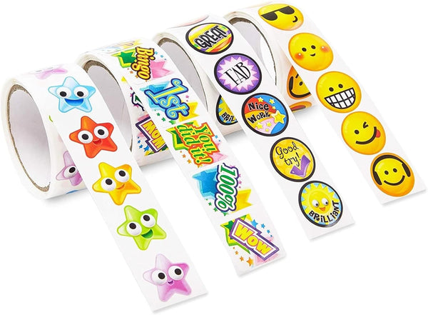 Juvale Reward Achievement Sticker Roll for Kids, 600 Pieces - Teacher Supplies for Grading & Positive Reinforcement