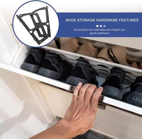 2pcs Shoe Rack Hardware Tilt Out Shoe Cabinet Hinges - Furniture Replacement Accessories for DIY Repair Living Room