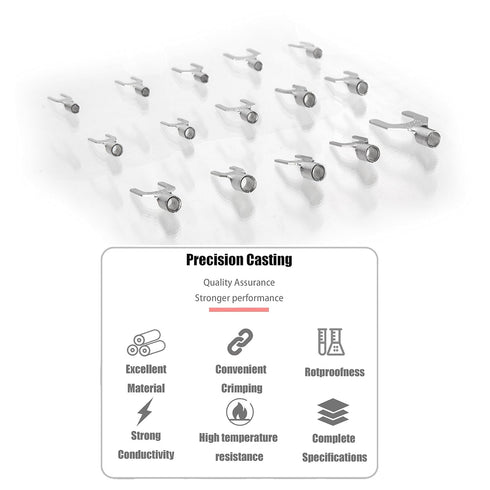 250pcs Non-Insulated Fork Terminals, Copper Fork Wire Connectors for AWG 22-10 Crimp Fork End Terminal