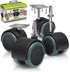 Slipstick CB681 Rubber Caster Wheels, 2 Inch Floor Protector, Set of 4, Black/Gray Green