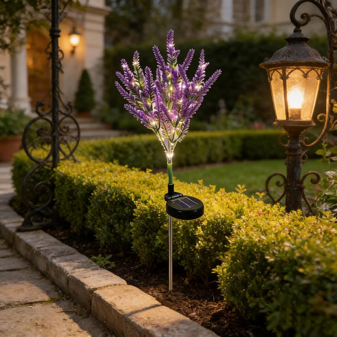 Lavender Solar Garden Lights, Outdoor Waterproof Solar Flowers, Solar Powered Garden Dcor for Pathway, Yard, Patio