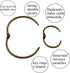 HAO PRO 12 Pack Extra Thick Loose Leaf Binder Rings, 2 Sizes, Bronze Metal Ring, 1" 2" Inside Width for Cards, Documents