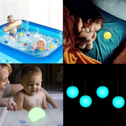 Borelor Lights,3-Inch IP68 16 Decorations(1 Pack) Floating Pool USB Rechargeable & Remote Control Globe Lamp Waterproof