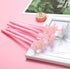 YYaaloa 12pcs Cute Pink Flower Gel Ink Pens, 0.5 mm Black Ink Fun Kawaii Bulk for Kids Office School Supplies