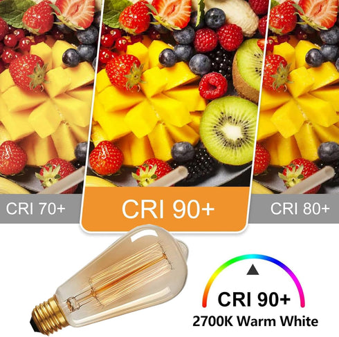 6-Pack Bulbs, ST64 40W E26 Dimmable Bulbs HESSION Vintage Edison Base Amber Glass Warm White Filament Antique
