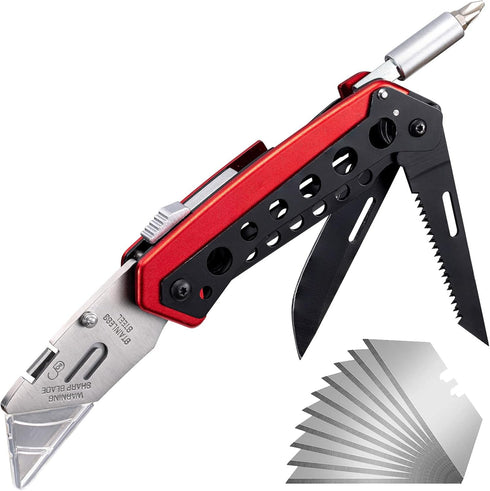 KAMBOLLY Folding Utility Knife, Heavy Duty Box Cutter Knife, Pocket Razor Utility Knives