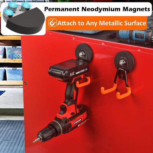 Hooks,4PCS Hook,20lbs MUTUACTOR Updated Strong Magnetic Scratch-Resistant Heavy Duty Garage Magnet Powerful Storage