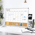 Dry Erase Calendar Board for Wall, 24"x18" Magnetic Whiteboard Calendar with Cork Board and Aluminum Frame