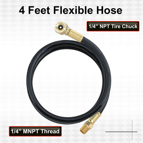 Hromee Air Tank Repair Kit with Safety Valve, Pressure Gauge & 4 Feet Hose Assembly for Portable Carry Tank
