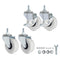 M6-1.0 Threaded Stem Caster Wheels, 2 Inch PVC Silent Castors, M6 x