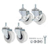 M6-1.0 Threaded Stem Caster Wheels, 2 Inch PVC Silent Castors, M6 x