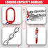6600LBS Double Leg Chain Sling with Hooks, 5Ft 5/16" G80 Alloy Steel 2 Leg Chain Sling