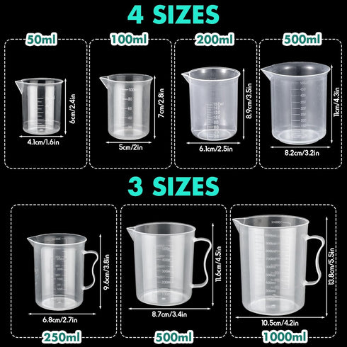58 Set 6 7 6 10 1 20 2 5 Kingdder Pcs Plastic Beakers Include Graduated Cylinder Beakers Flask Droppers Wash Bottle