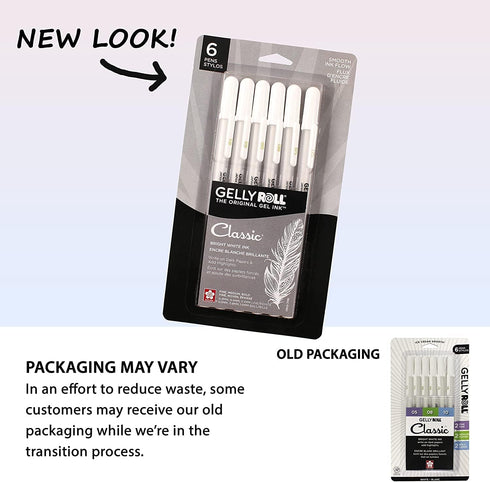 SAKURA Gelly Roll Gel Pens, Fine, Medium & Bold Tip Ink Pens for Journaling, 6 Pack