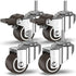 GBL 1" Small Caster Wheels with 2 Brakes + Screws M6x15mm - Set of 4, 90Lbs Low Profile Silent Casters