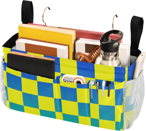 SyXIOP Buffalo Plaid Check Yellow Blue Green Gradient Bedside Storage Organizer Table Cabinet Storage Organizer