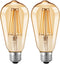 Dusk to Dawn Edison Light Bulbs 2-Pack, ST58(ST19), Vintage Amber Glass, 60W Equivalent, Automatic On/Off