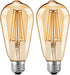Dusk to Dawn Edison Light Bulbs 2-Pack, ST58(ST19), Vintage Amber Glass, 60W Equivalent, Automatic On/Off