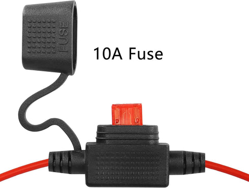 CERRXIAN 4.9FT/1.5M 16AWG DC 5.5mm x 2.1mm Battery Clamps Extension Cord with 10A Fuse for Car Charger Power Supply